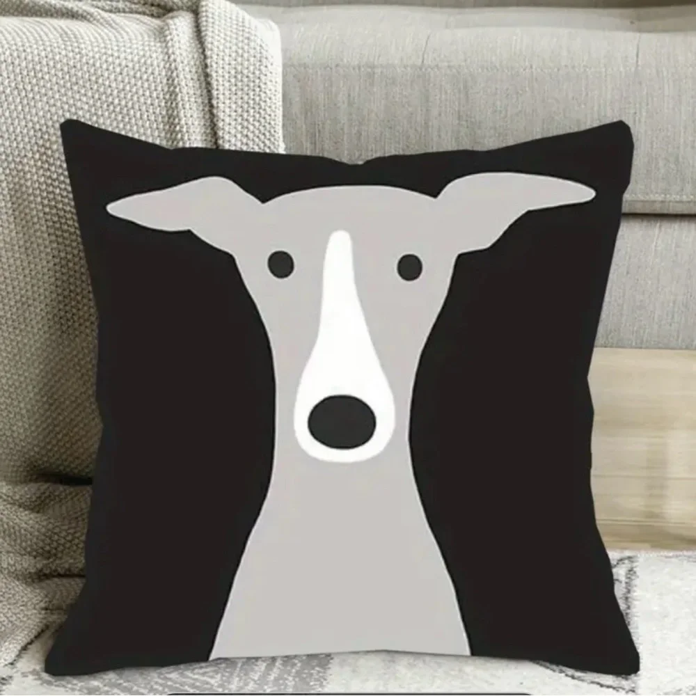 New Throw Pillow Cover Greyhound IG Sighthound Whippet Dog 18x18